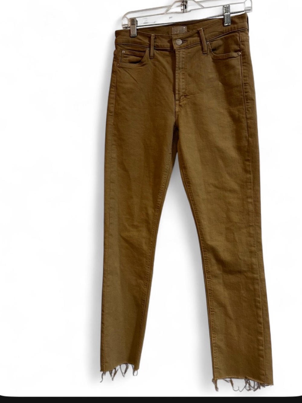MOTHER Straight Leg Jeans in Olive Brown